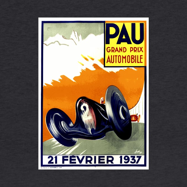 1937 French Grand Prix Poster Design by Naves